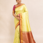 premium tissue saree lime yellow color