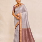 premium tissue saree misty lavendar color